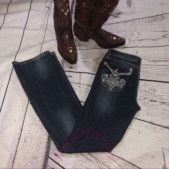Grace Denim - Grace Distressed Rhinestone Jeans